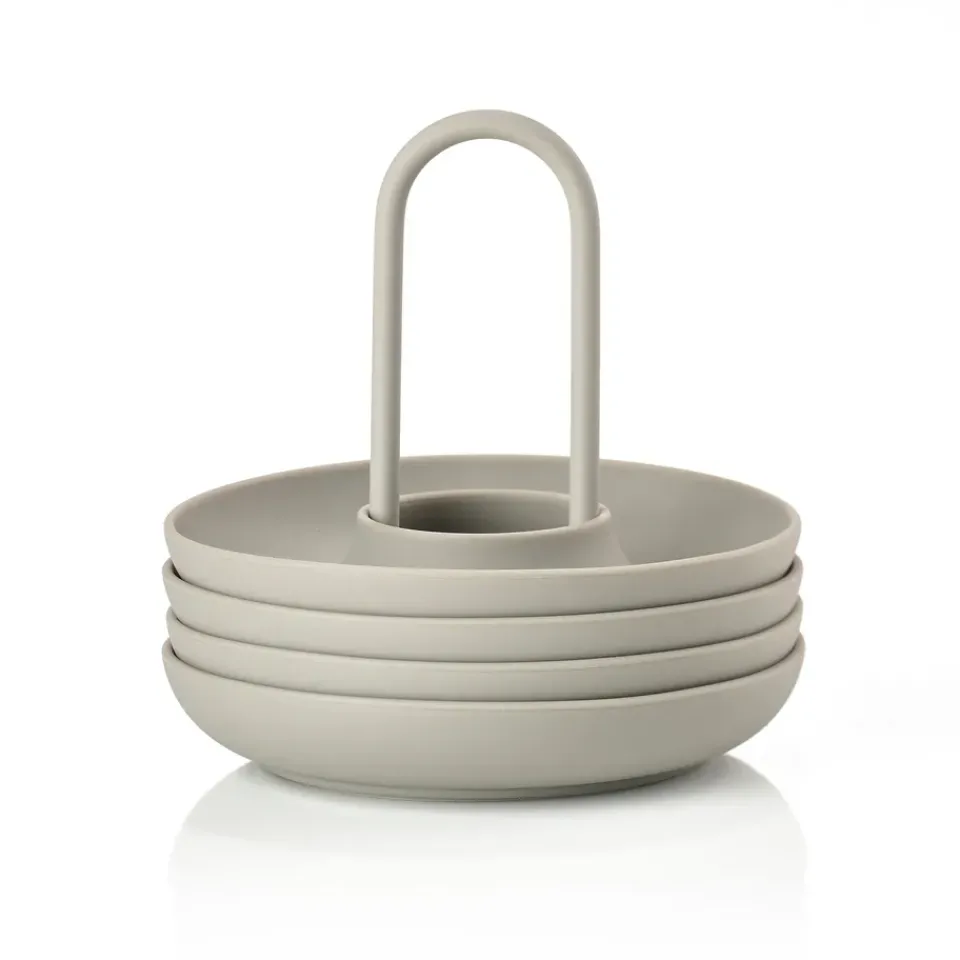 Zone Denmark Singles egg cup 4-pack with holder, mud Grey Discount