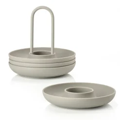 Zone Denmark Singles egg cup 4-pack with holder, mud Grey Discount