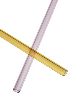 Kosta Boda Sipsavor straws 200 mm 2-pack, Pink-yellow PinkYellow Best
