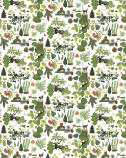 Arvidssons Textil Skogsliv oilcloth, Green Outlet