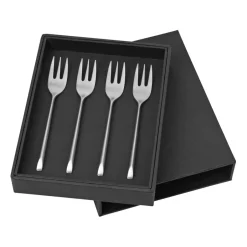 Broste Copenhagen Sletten cake fork 4-pack, Full satin forged Silver-coloured Outlet