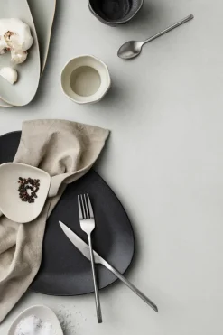 Broste Copenhagen Sletten teaspoon, Full satin forged Silver-coloured