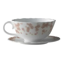 Wik & Walsøe Slåpeblom teacup and saucer 30 cl, Pink White New