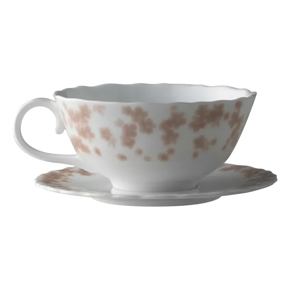 Wik & Walsøe Slåpeblom teacup and saucer 30 cl, Pink White New