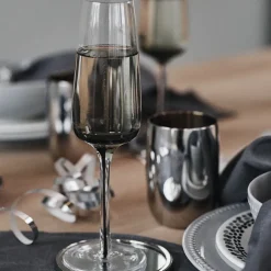 Broste Copenhagen Smoke champagne glass, 20 cl GreyTransparentBlack Hot