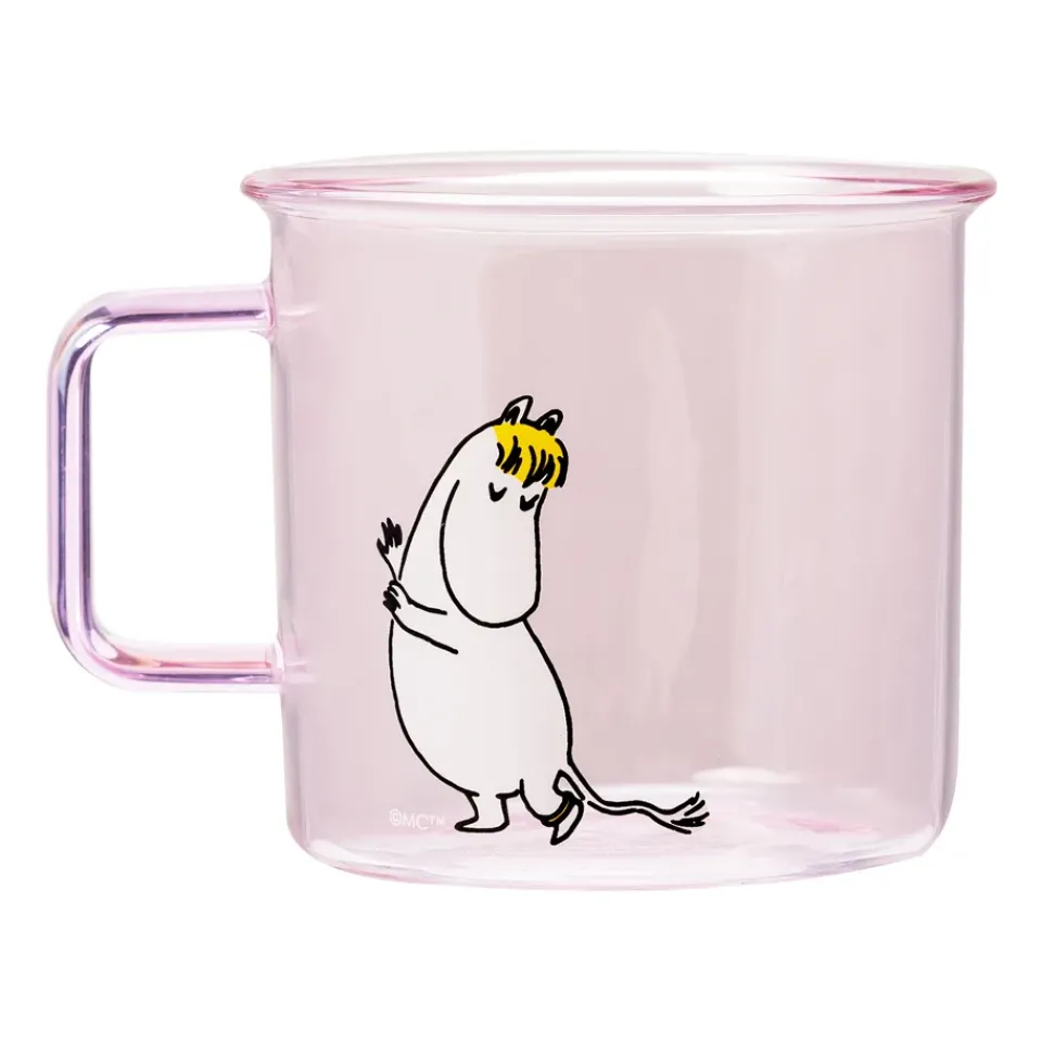 Muurla Snorkmaiden glass mug 35 cl, Pink Clearance