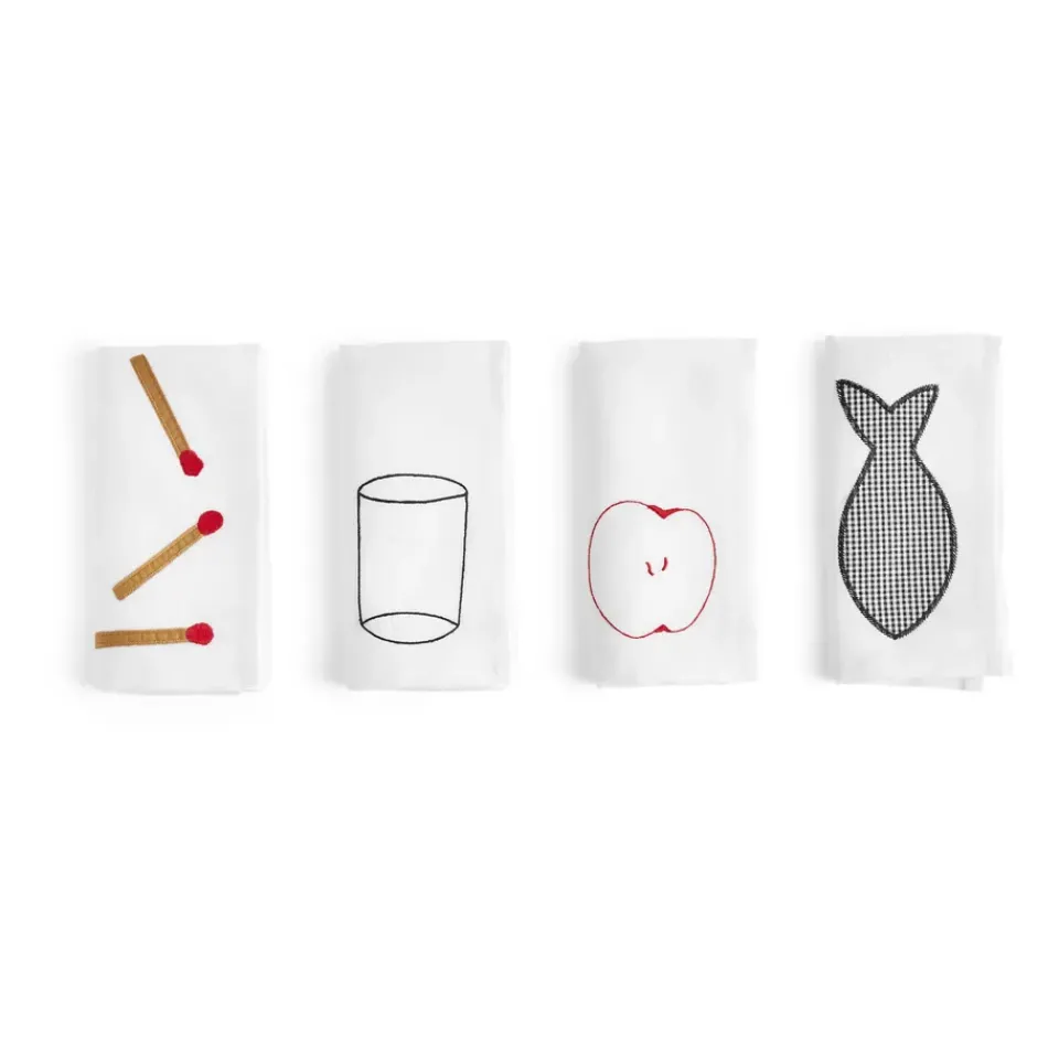 HAY Sobremesa linnen napkin 45x45 cm 4-pack, White Outlet