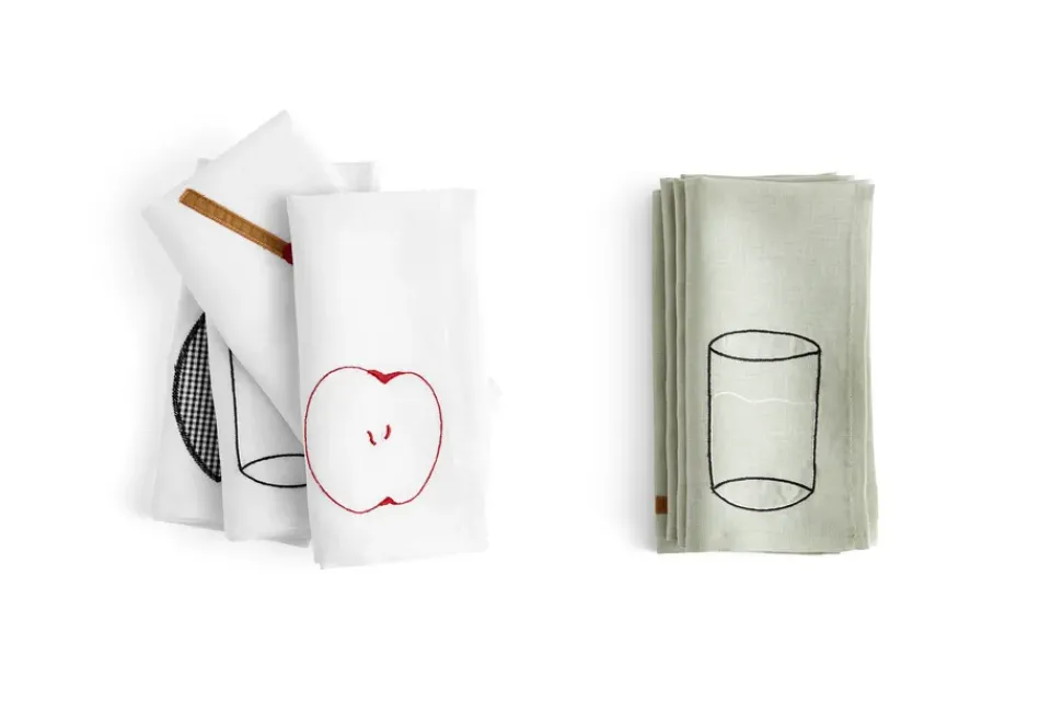 HAY Sobremesa linnen napkin 45x45 cm 4-pack, White Outlet