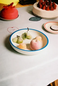 HAY Sobremesa serving bowl L Ø25 cm, White-blue BlueWhite Sale