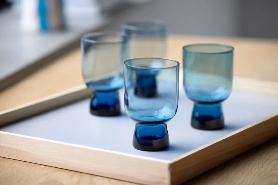 Lyngby Glas Sorrento water glass 30 cl 4-pack, Blue Clearance