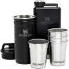 Stanley Flask & 4 Shot glasses, Stainless steel-matte black Hot