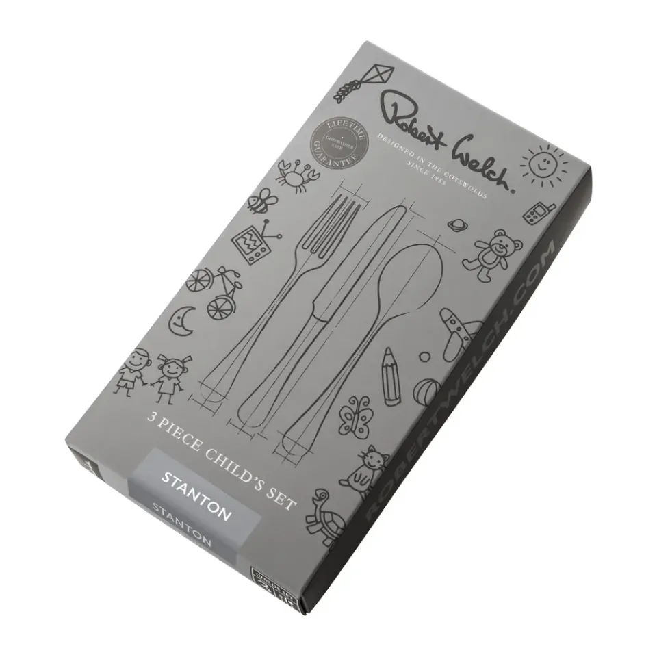 Robert Welch Stanton Bright children's cutlery 3 pieces, Stainless steel Silver-coloured Discount