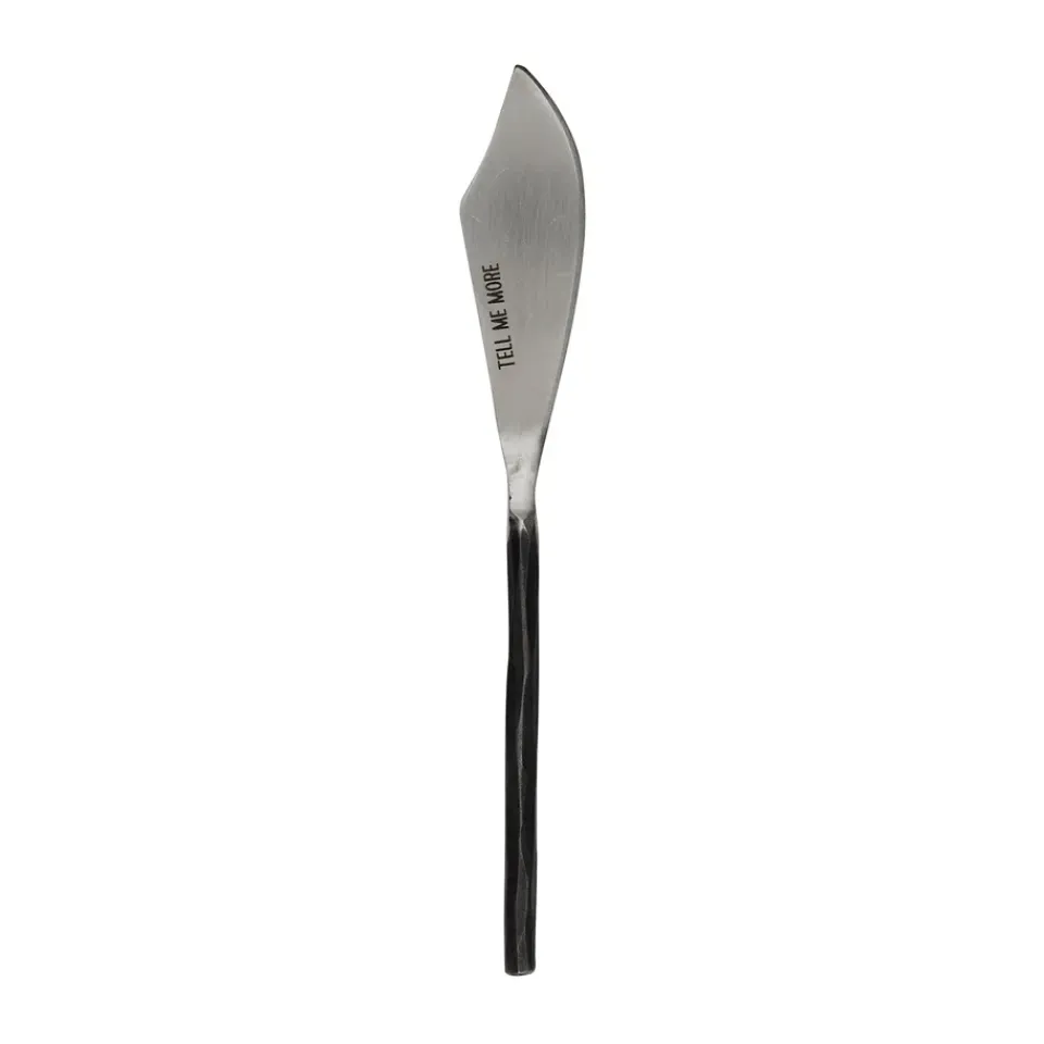 Tell Me More Steel cheese knife small, Unpolished steel Silver-colouredBlack Best