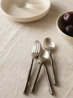 Tell Me More Steel cutlery set 4 pieces, Polished steel Silver-colouredBlack Clearance