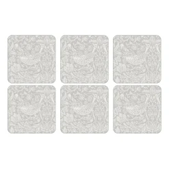 Pimpernel Strawberry Thief coaster 6-pack, Grey
