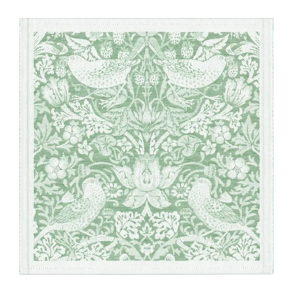 Ekelund Linneväveri Strawberry Thief fabric napkin 35x35 cm, Green Online