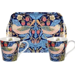 Pimpernel Strawberry Thief mug and tray set, Blue Discount