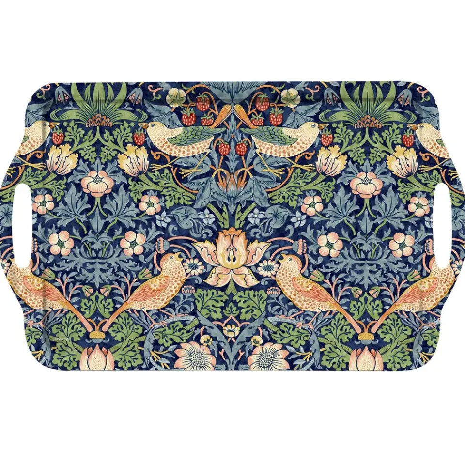 Pimpernel Strawberry Thief tray with handle, Blue Sale