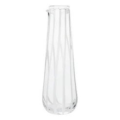Broste Copenhagen Stripe carafe with lid 0.8 l, Clear-white stripes TransparentWhite Best