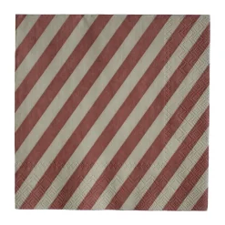 DBKD Stripe paper napkin 33x33 cm 20-pack, Dark Red Hot