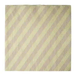 DBKD Stripe paper napkin 33x33 cm 20-pack, Yellow Online