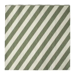 DBKD Stripe paper napkin 33x33 cm 20-pack, Green New