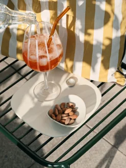 Broste Copenhagen Stripe red wine glass 65 cl, Clear-white stripes TransparentWhite