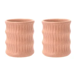 Villa Collection Styles mug with ribbed pattern 30 cl 2-pack, Pink Red Discount