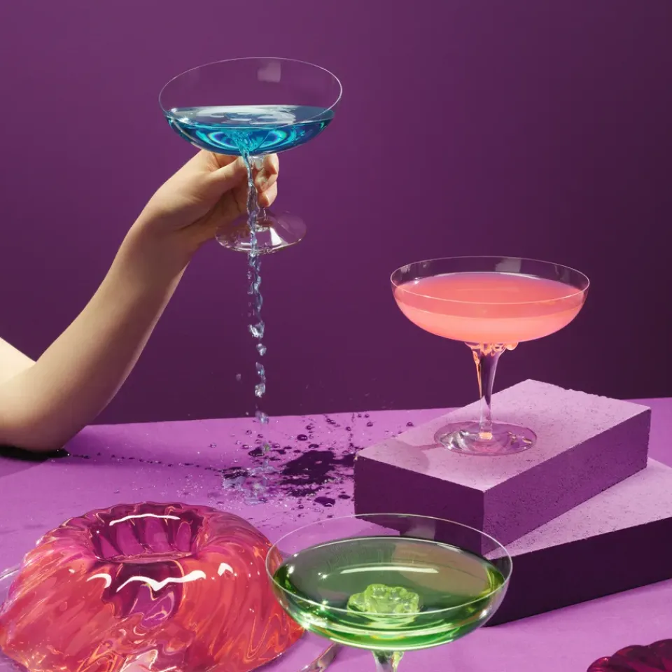Kosta Boda Sugar Dandy coupe glass 32 cl, blue BlueTransparent Sale
