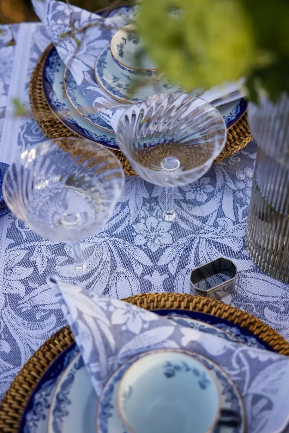Ekelund Linneväveri Sunflower table runner 35x140 cm, Blue New