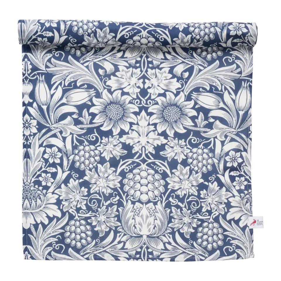 Klippan Yllefabrik Sunflower table runner 45x150 cm, Dark denim Blue New