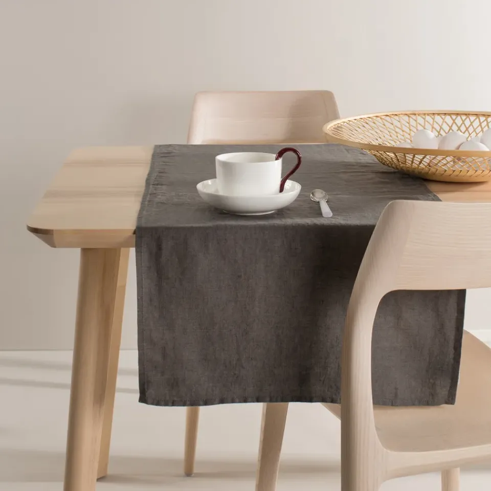 Himla Sunshine table runner, Charcoal Grey