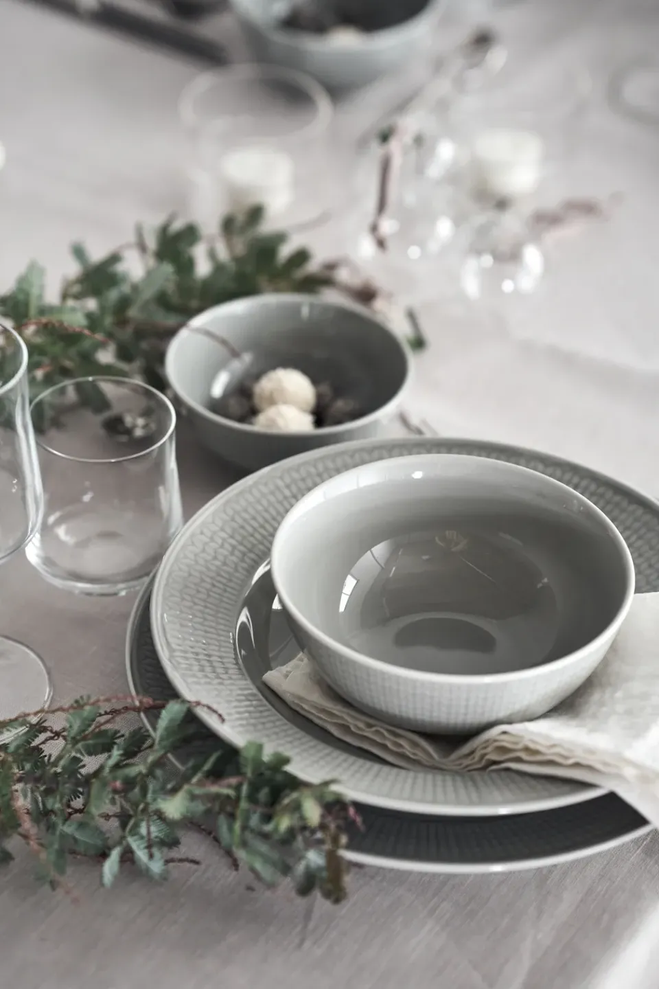 Rörstrand Swedish Grace bowl large, Mist Grey New