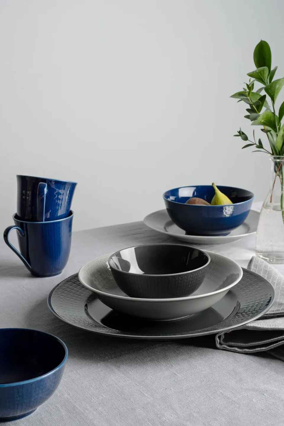 Rörstrand Swedish Grace deep plate Ø19 cm, Mist Grey New