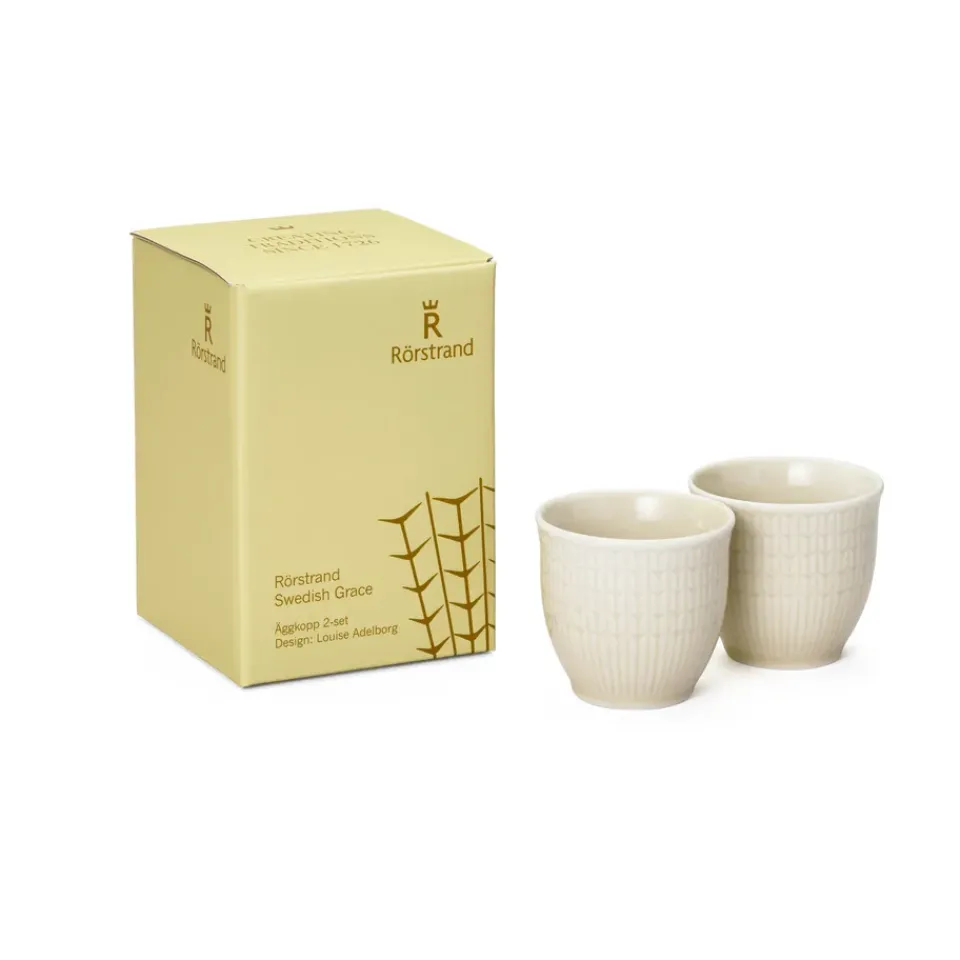 Rörstrand Swedish Grace egg cup 2-pack, Oat Beige Clearance