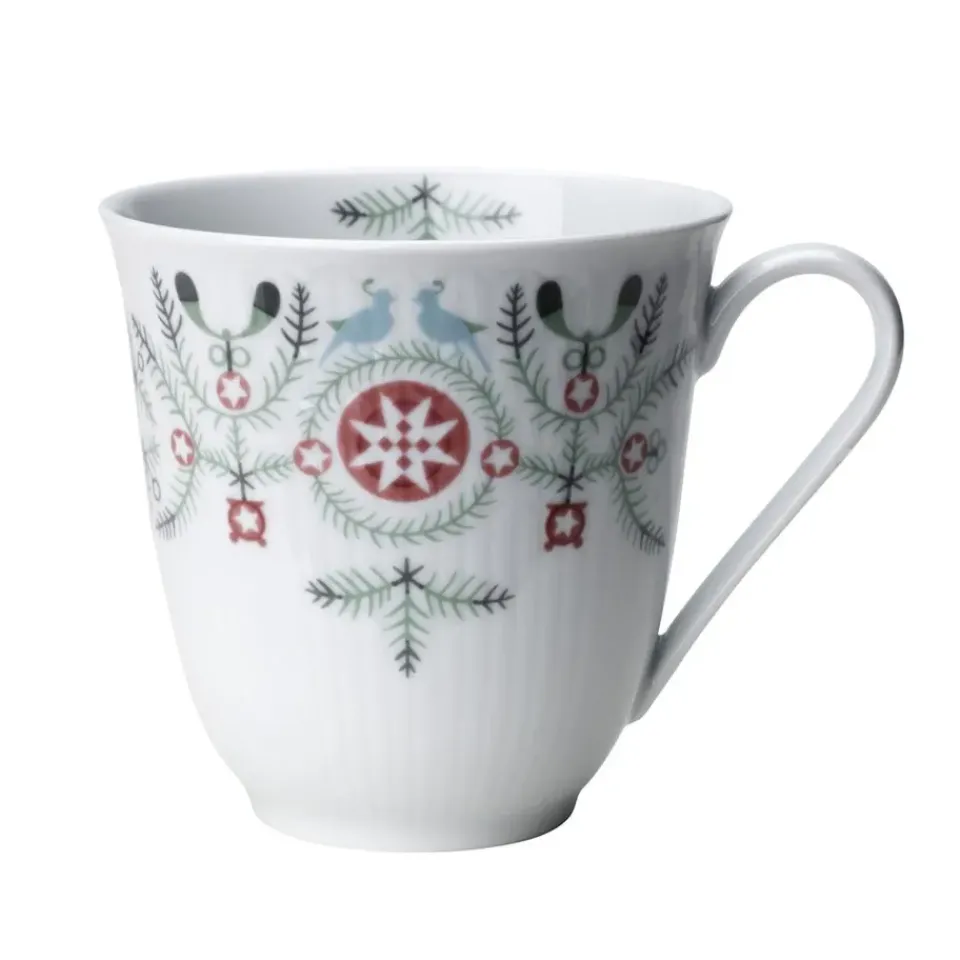 Rörstrand Swedish Grace Winter mug 30 cl, white BlueRedWhite Sale