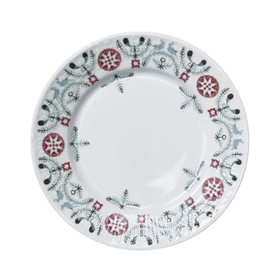 Rörstrand Swedish Grace Winter side plate 17 cm, white BlueMultiRedWhite Clearance