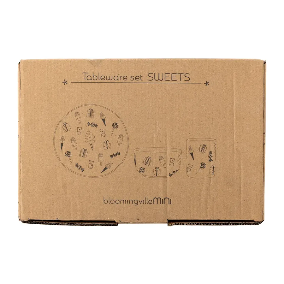 Bloomingville Sweets dinnerware set 3 pieces, Nature White Outlet