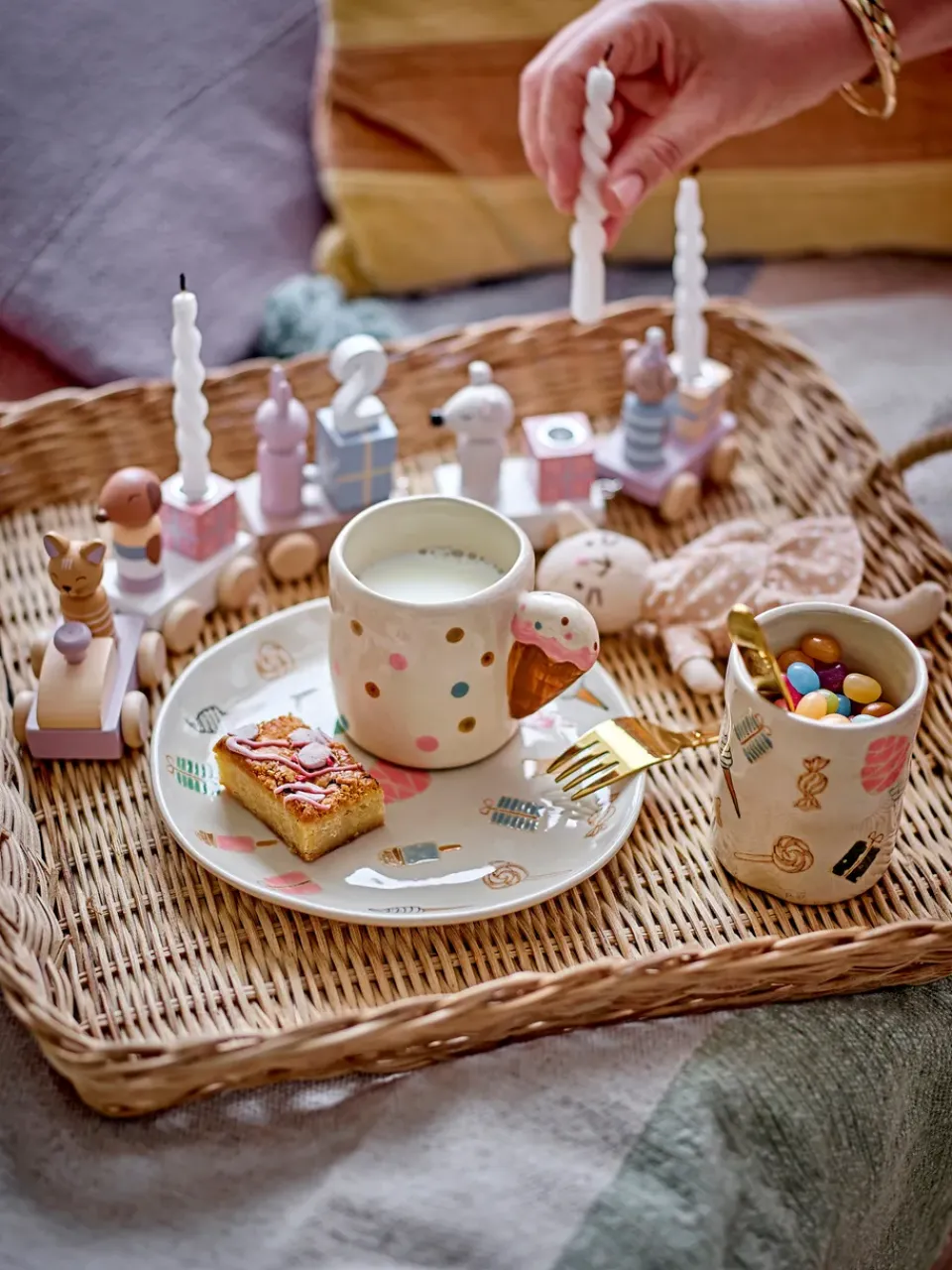 Bloomingville Sweets dinnerware set 3 pieces, Nature White Outlet