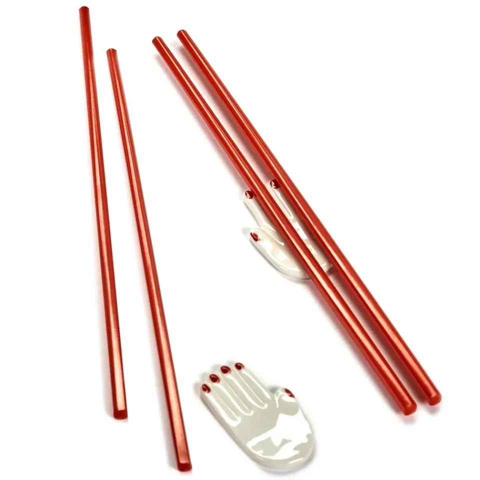 Serax Table Nomade chop sticks with holder 6 pieces, Red Sale