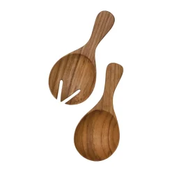 Tell Me More Teak salad servers small 2 pieces, Brown Online