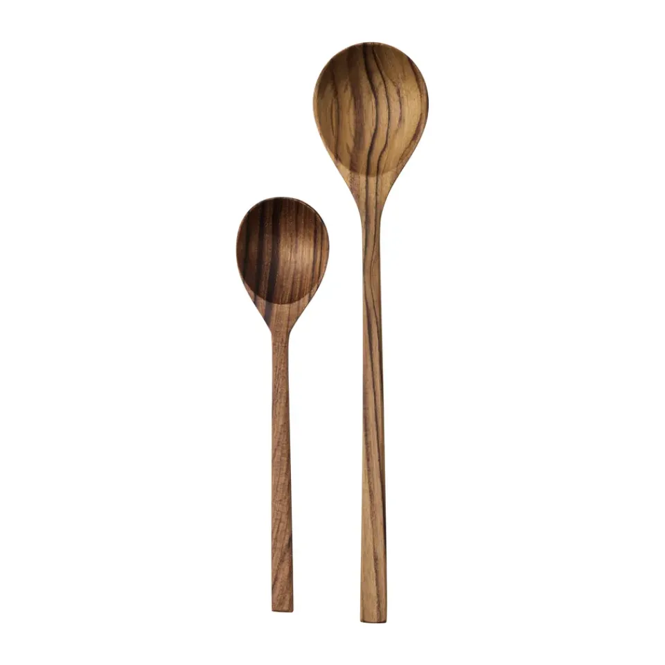 Tell Me More Teak serving spoons 2 pieces, Brown Clearance
