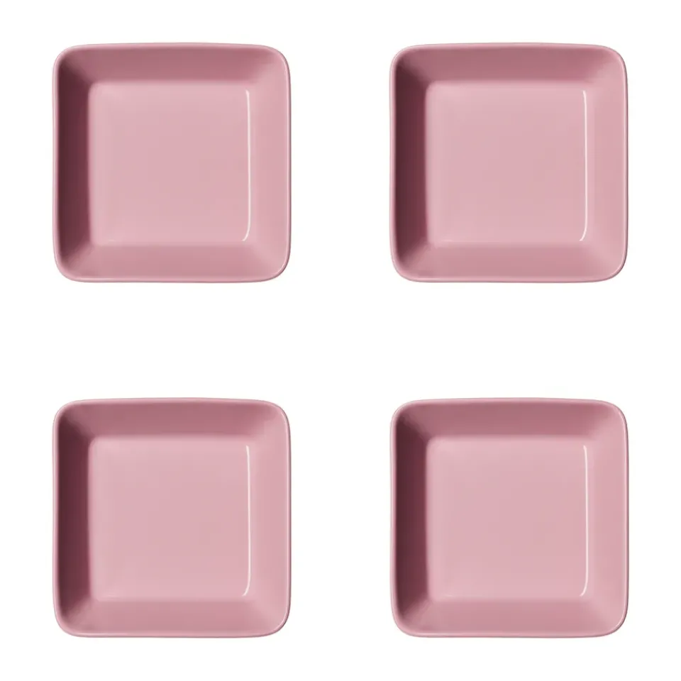 Iittala Teema square plate, Rose, 12x12 cm 4-pack Pink Hot