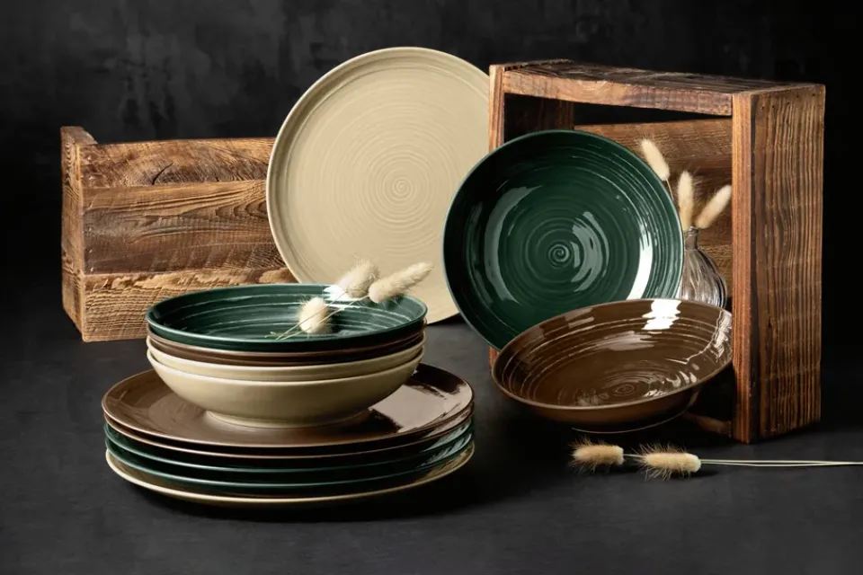 Seltmann Weiden Terra deep plate Ø21.2 cm 6-pack, Moss Green Best