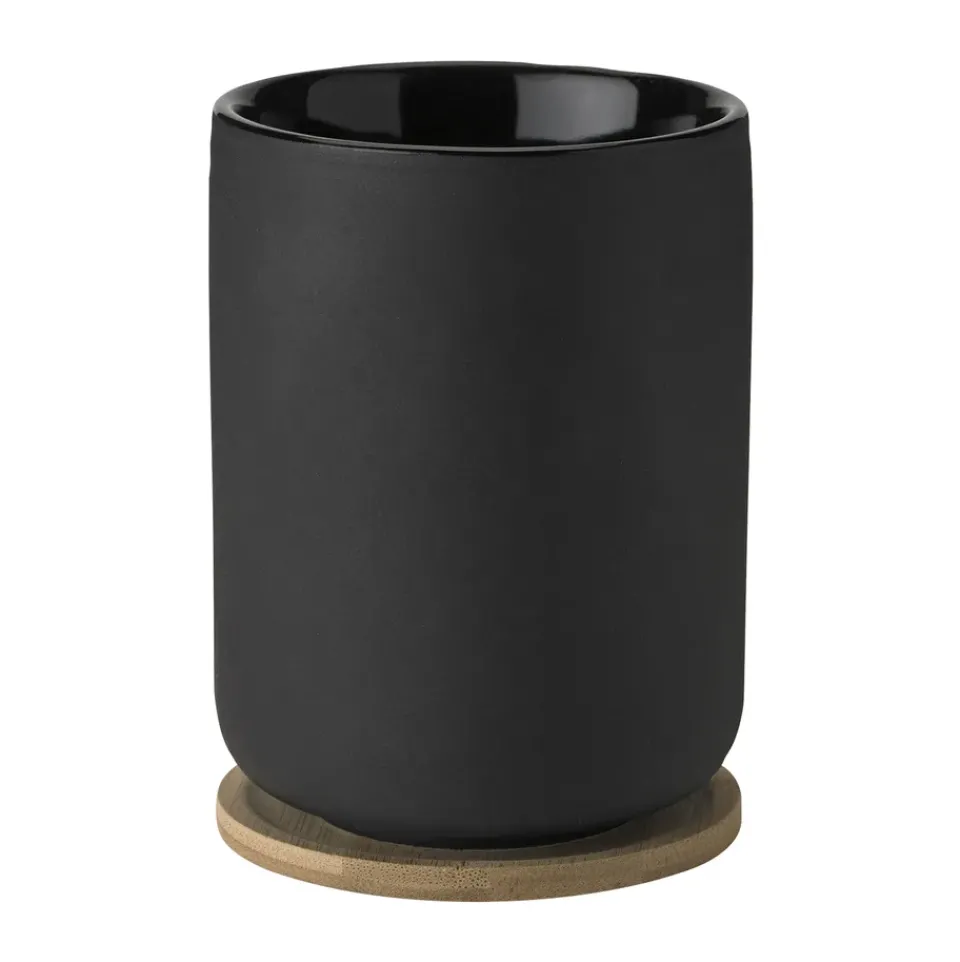 Stelton Theo thermal mug with coaster 25 cl, Black Clearance