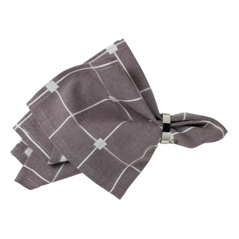 Broste Copenhagen Tila fabric napkin 45x45 cm, Decadent cocolate-off white Brown Sale