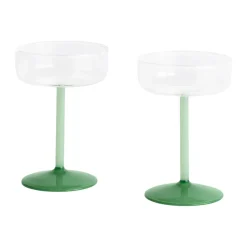 HAY Tint coupe glasses 20 cl 2-pack, Clear-jade light green-jade dark green Multi Discount