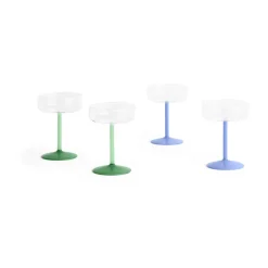 HAY Tint coupe glasses 20 cl 2-pack, Clear-jade light green-jade dark green Multi Discount