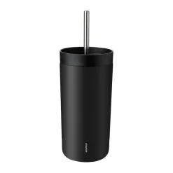 Stelton To Go Sip thermos mug with straw 0.4 L, Soft Black New