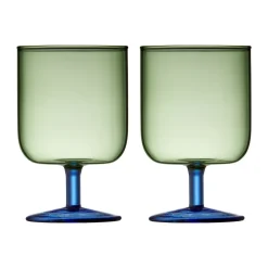 Lyngby Glas Torino wine glass 30 cl 2-pack, Green-blue BlackBlue